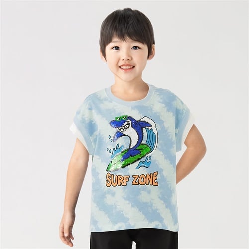タイダイ風サメスパンコールランクルTシャツ 男の子 キッズ 100cm-130cm