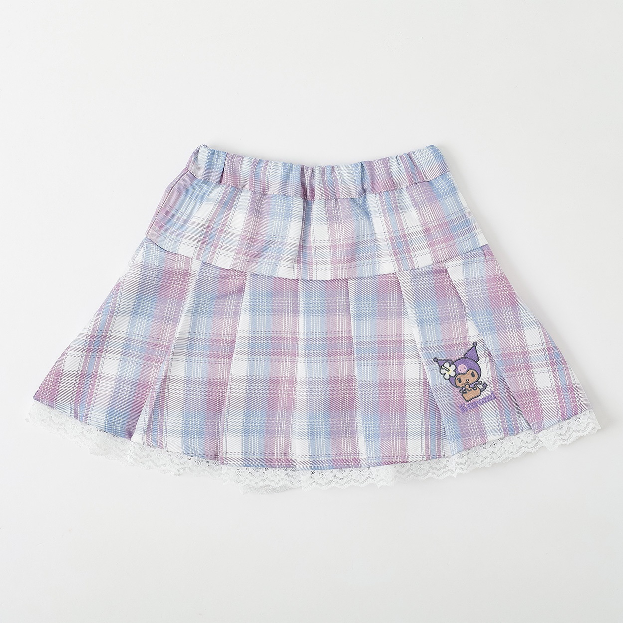 クロミ チェックスカート 女の子 キッズ 110cm-130cm(パープル-130cm)