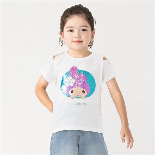 マイメロディ 日焼けスパンコールTシャツ 女の子 キッズ 110cm-130cm