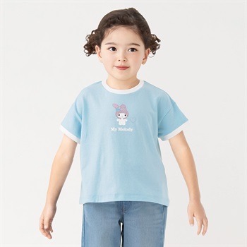 マイメロディ ラインストーンTシャツ 女の子 キッズ 110cm-130cm(サックス-110cm)