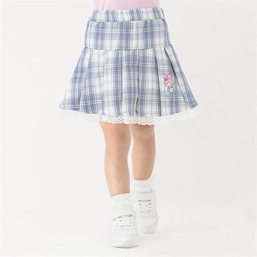 マイメロディ チェックスカート 女の子 キッズ 110cm-130cm(サックス-110cm)