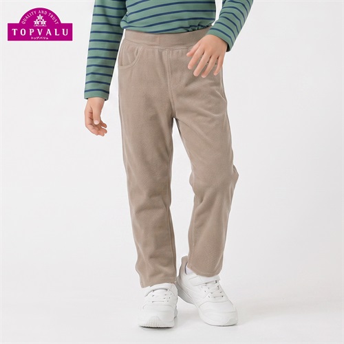 ストレッチニットストレートパンツ キッズ 男の子 女の子 トップバリュ 100cm-130cm(ベージュ-100cm)