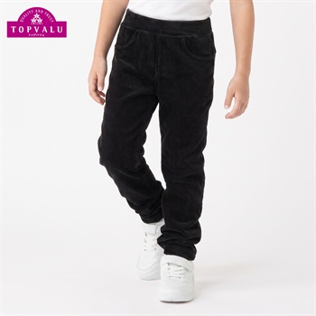 ストレッチコーデュロイストレートパンツ キッズ 男の子 トップバリュ 100cm-130cm(ブラック-100cm)
