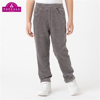 ストレッチコーデュロイストレートパンツ キッズ 男の子 トップバリュ 100cm-130cm(チャコールグレー-100cm)