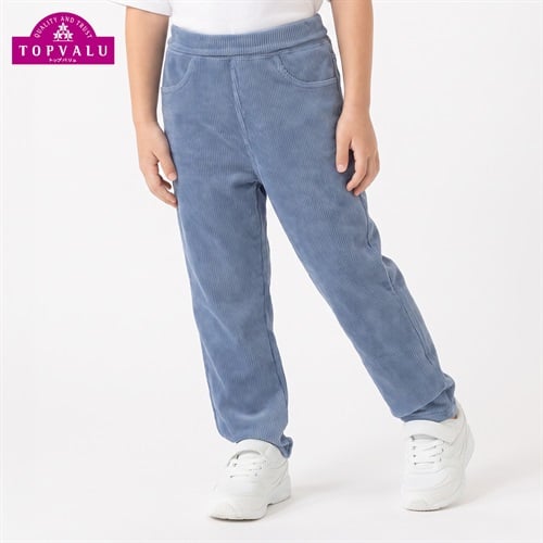 ストレッチコーデュロイストレートパンツ キッズ 男の子 トップバリュ 100cm-130cm(ブルー-100cm)