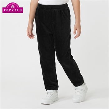 ストレッチコーデュロイジョガーパンツ キッズ 男の子 トップバリュ 100cm-130cm(ブラック-100cm)