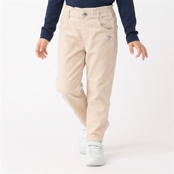コーデュロイロングパンツ キッズ 女の子 100cm-130cm(アイボリー-100cm)