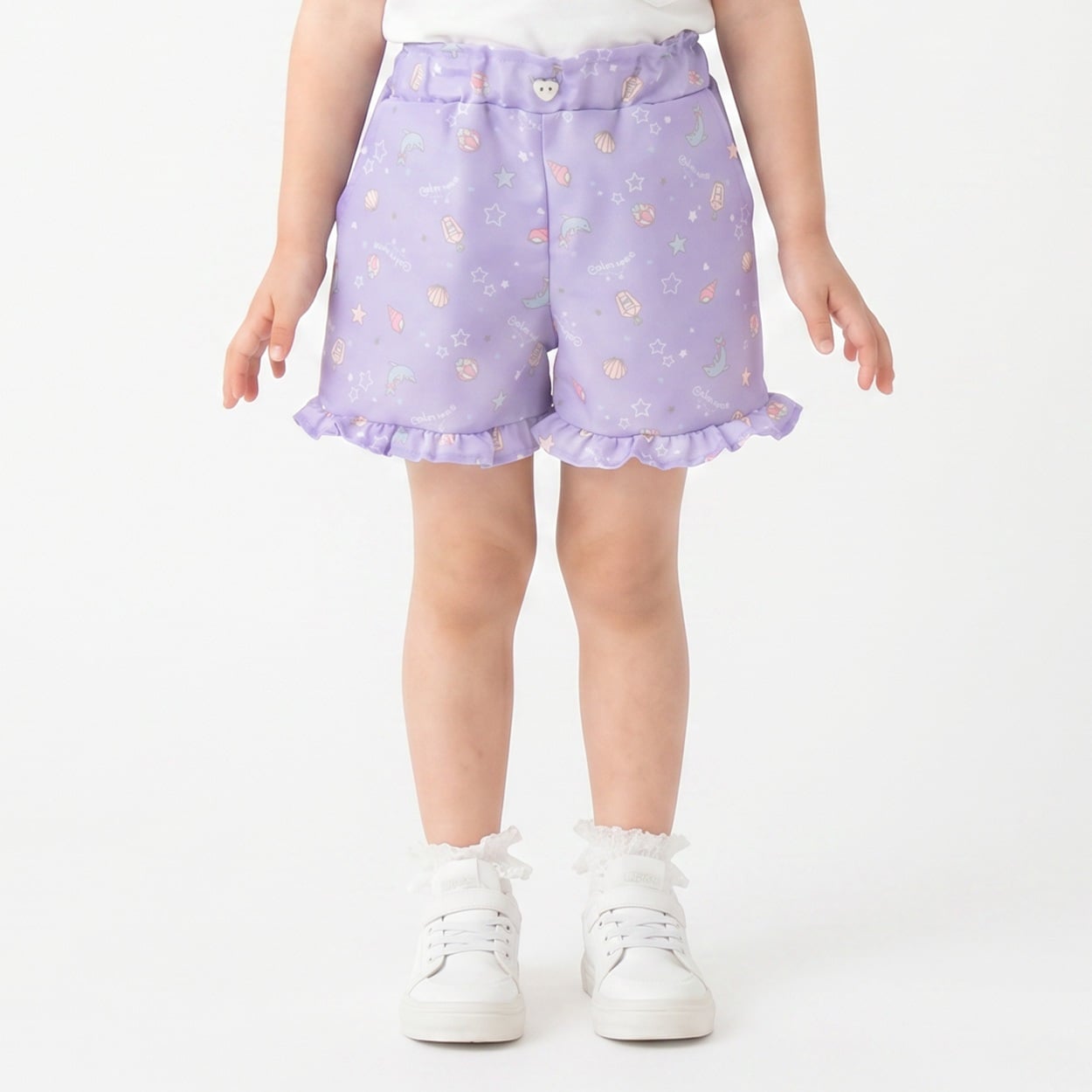 karamell KAKA 貝殻シャンブレーパンツ キッズ 女の子 100cm-130cm(ラベンダー-130cm)