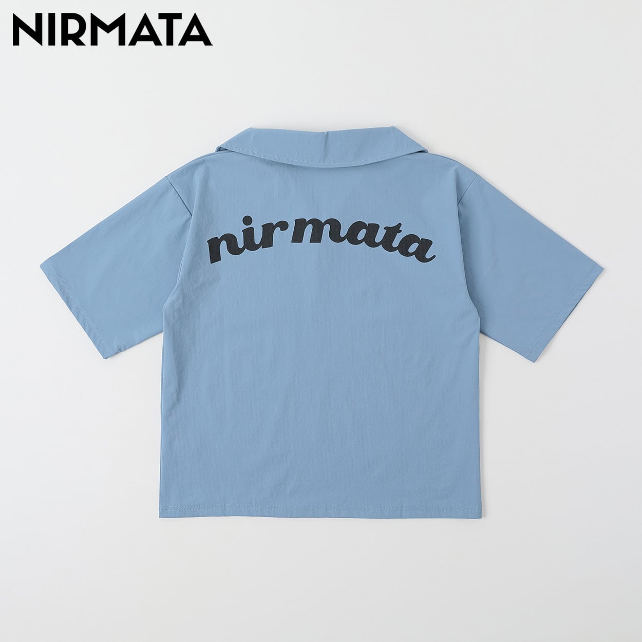 NIRMATA(ニルマータ)  スキッパーシャツ キッズ 男の子 女の子 110cm-130cm(サックス-130cm)