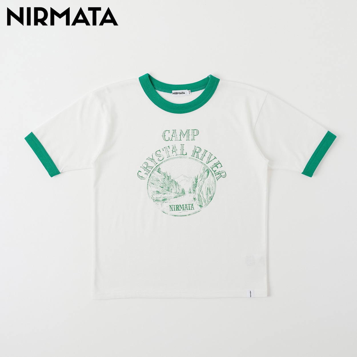 NIRMATA(ニルマータ)  リンガーTシャツ キッズ 男の子 女の子 110cm-130cm(ホワイト-130cm)