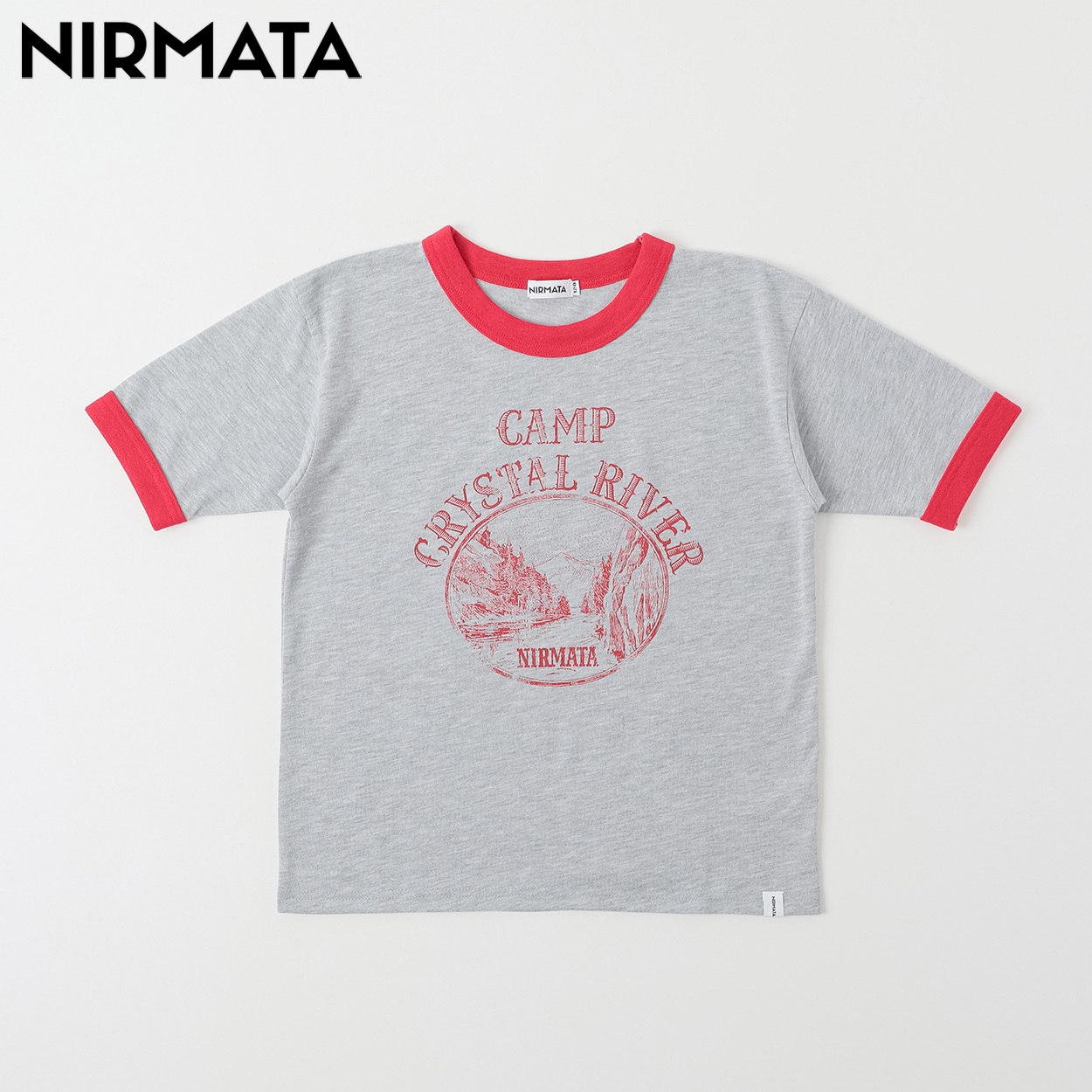 NIRMATA(ニルマータ)  リンガーTシャツ キッズ 男の子 女の子 110cm-130cm(ライトグレー-110cm)