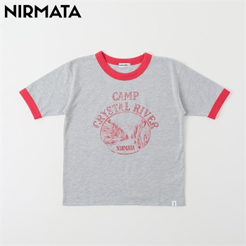 NIRMATA(ニルマータ)  リンガーTシャツ キッズ 男の子 女の子 110cm-130cm(ライトグレー-110cm)