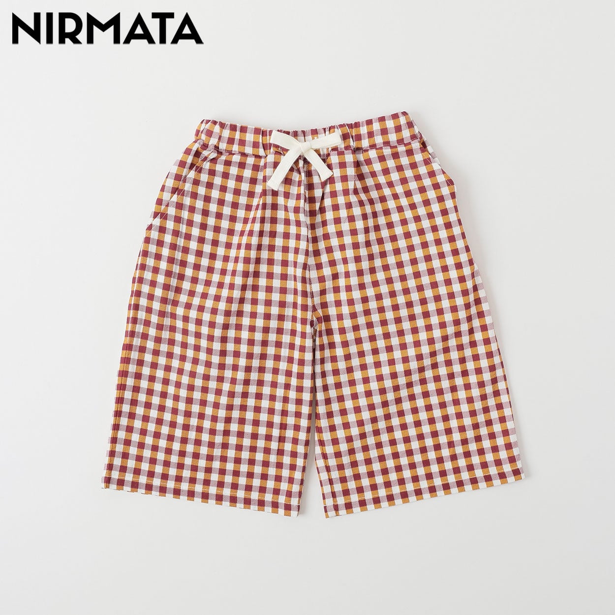 NIRMATA(ニルマータ)  チェックハーフパンツ キッズ 男の子 女の子 110cm-130cm(レッド-120cm)