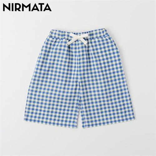 NIRMATA(ニルマータ)  チェックハーフパンツ キッズ 男の子 女の子 110cm-130cm(ブルー-110cm)