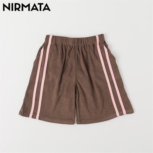 NIRMATA(ニルマータ) パイルハーフパンツ キッズ 男の子 女の子 110cm-130cm(ブラウン-110cm)