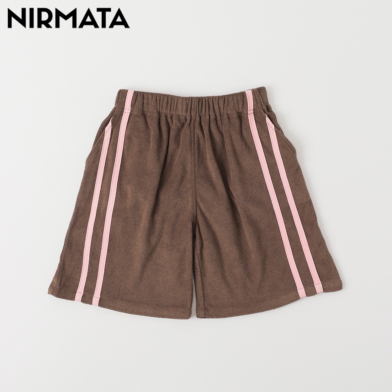 NIRMATA(ニルマータ) パイルハーフパンツ キッズ 男の子 女の子 110cm-130cm(ブラウン-120cm)