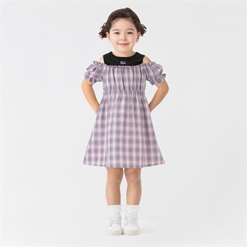PIAMON(ピアモン) チェックワンピース 女の子 キッズ 110cm-130cm(ピンク-110cm)
