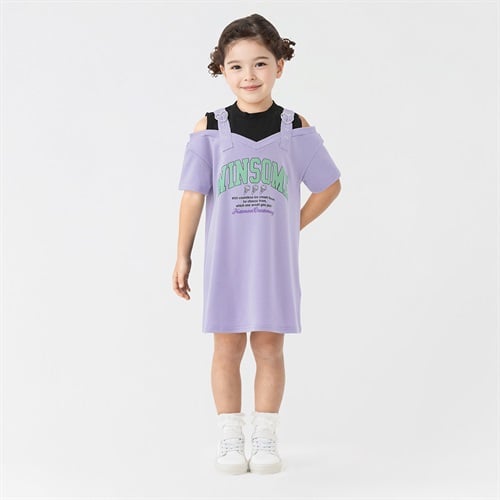 PIAMON(ピアモン) フェイクレイヤードワンピース 女の子 キッズ 110cm-130cm