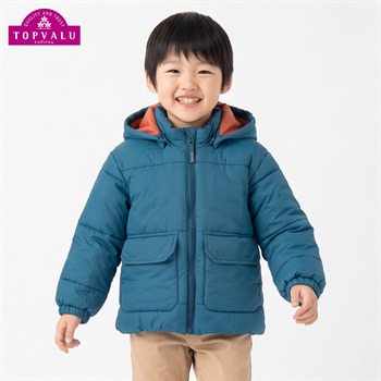 洗えるはっ水中わたジャケット キッズ 男の子 トップバリュ(TOPVALU) 100～130cm(グリーン-100cm)