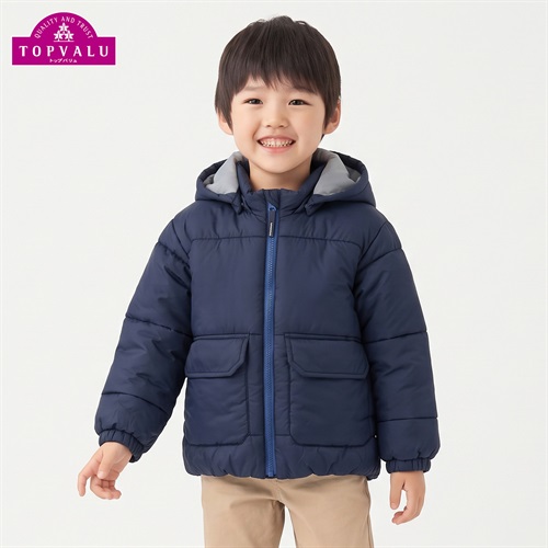 洗えるはっ水中わたジャケット キッズ 男の子 トップバリュ(TOPVALU) 100～130cm(ネイビー-100cm)