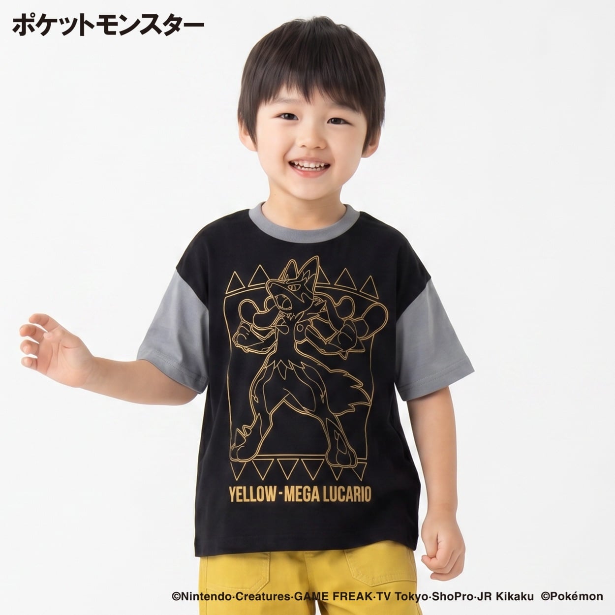 ポケットモンスター 天竺半袖Tシャツ キッズ 110cm-130cm(ブラック-110cm)