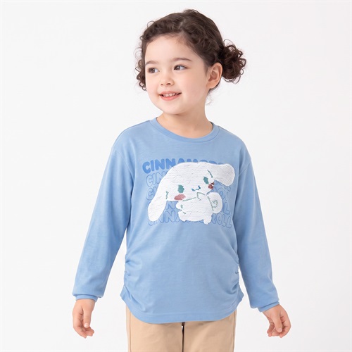 シナモロール スパンコール長袖Tシャツ キッズ 女の子 110cm-130cm