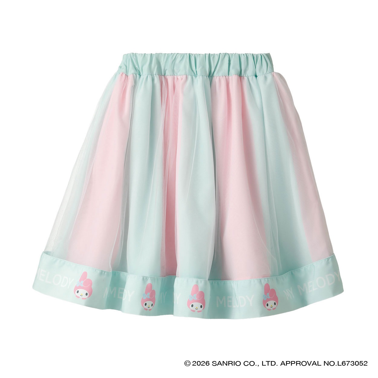 サンリオキャラクターズ×karamell KAKA 配色チュールスカート キッズ 女の子 （110～130cm）(ピンク-130cm)