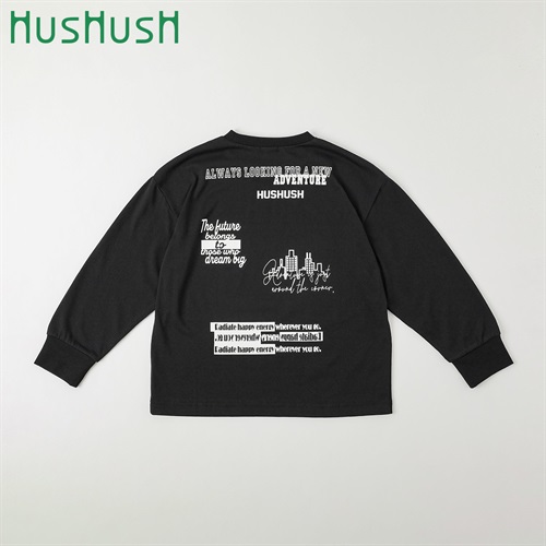 HusHusH(ハッシュアッシュ) モチーフグラフィックTシャツ 男の子 100cm-130cm(ブラック-100cm)