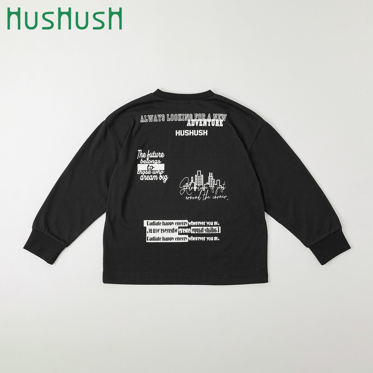 HusHusH(ハッシュアッシュ) モチーフグラフィックTシャツ 男の子 100cm-130cm(ブラック-100cm)
