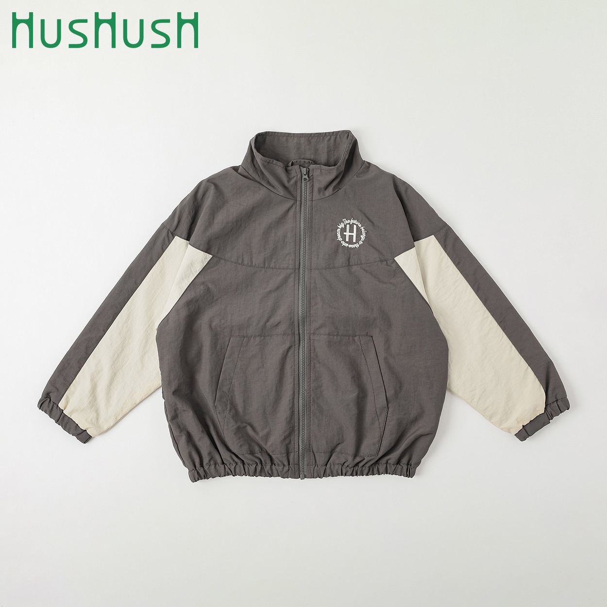 HusHusH(ハッシュアッシュ) 配色ナイロンブルゾン 男の子 100cm-130cm(チャコールグレー-110cm)