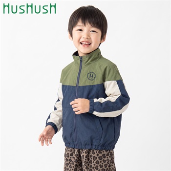 HusHusH(ハッシュアッシュ) 配色ナイロンブルゾン 男の子 100cm-130cm(ネイビー-100cm)