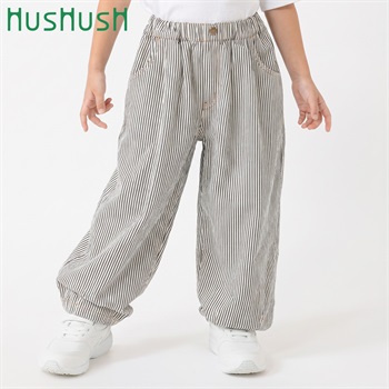 HusHusH(ハッシュアッシュ) デニムワイドバレルパンツ 男の子 100cm-130cm(キナリ(ヒッコリー)-100cm)