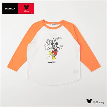 【NIRMATA】DISNEY 長袖ロングTシャツ キッズ 男の子 女の子 110cm-130cm(オレンジ-110cm)