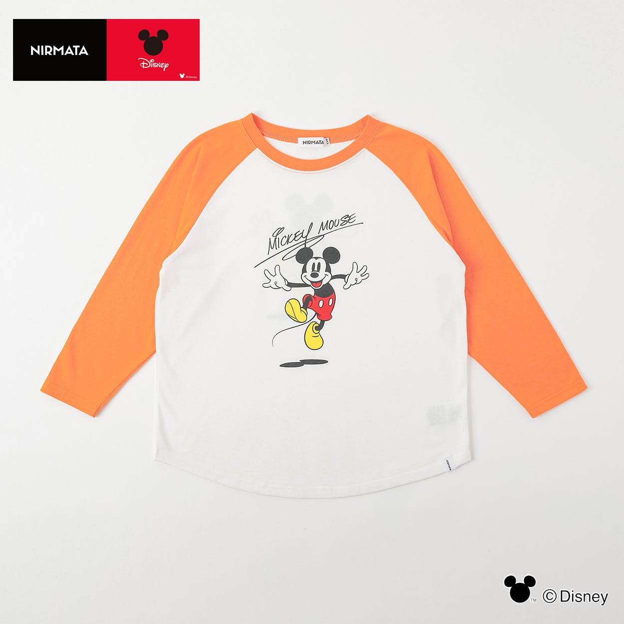 【NIRMATA】DISNEY 長袖ロングTシャツ キッズ 男の子 女の子 110cm-130cm(オレンジ-130cm)