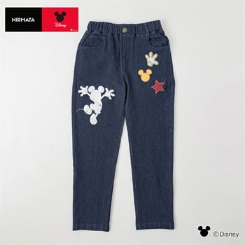 【NIRMATA】DISNEY デニムパンツ キッズ 男の子 女の子 110cm-130cm(ネイビー-110cm)