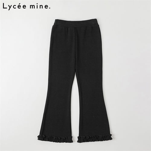 Lycee mine.(リセマイン) フレアロングパンツ キッズ 女の子 110cm-130cm(ブラック-110cm)