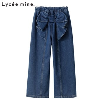Lycee mine.(リセマイン) バックリボンワイドパンツ キッズ 女の子 110cm-130cm(ネイビー-110cm)