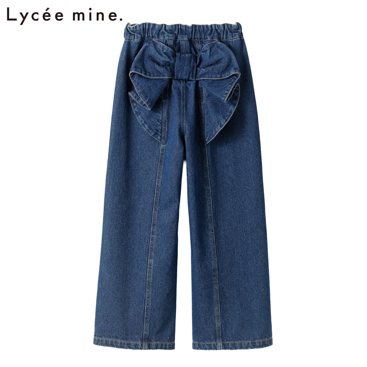 Lycee mine.(リセマイン) バックリボンワイドパンツ キッズ 女の子 110cm-130cm(ネイビー-130cm)
