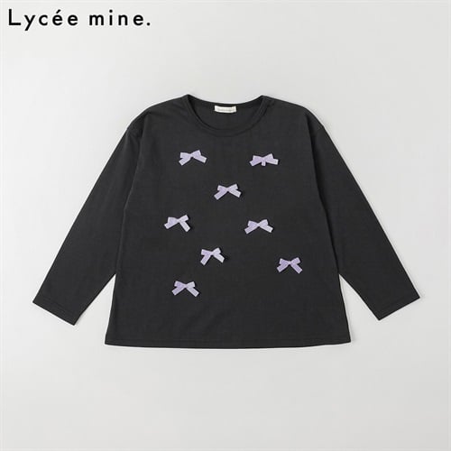 Lycee mine.(リセマイン) リボンAライン長袖Tシャツ キッズ 女の子 110cm-130cm