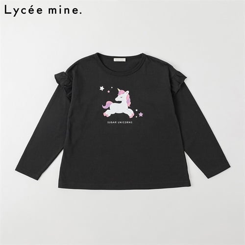Lycee mine.(リセマイン) アソートAライン長袖Tシャツ キッズ 女の子 110cm-130cm(ブラック-110cm)