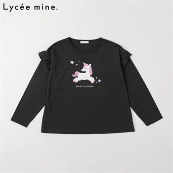 Lycee mine.(リセマイン) アソートAライン長袖Tシャツ キッズ 女の子 110cm-130cm(ブラック-110cm)