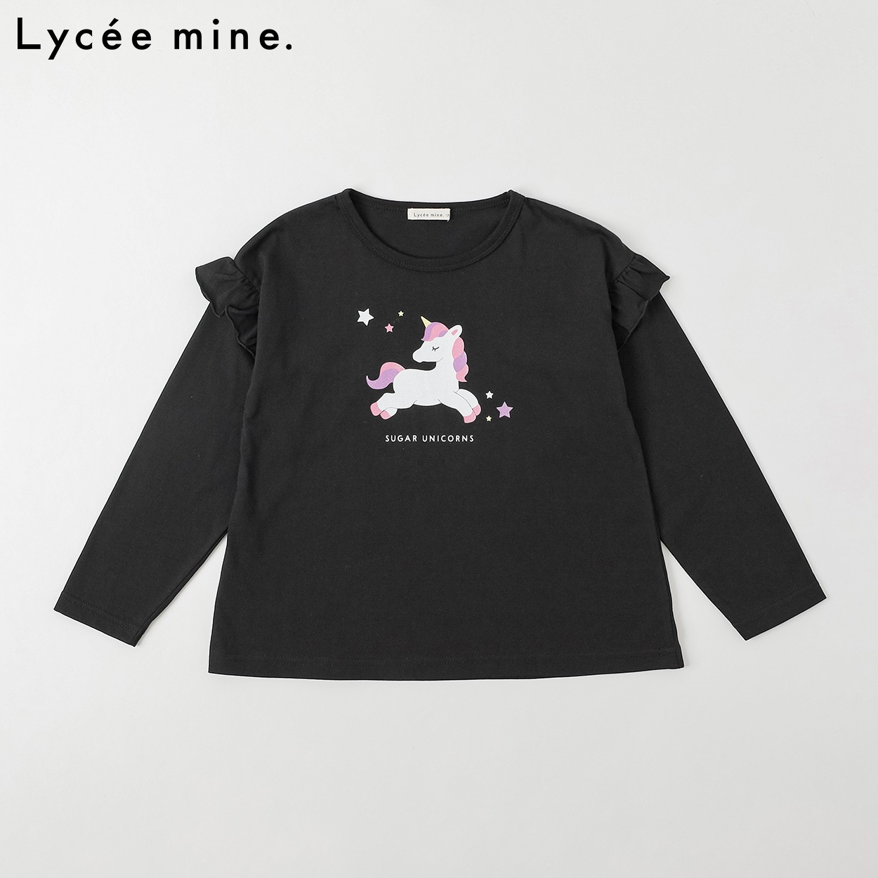 Lycee mine.(リセマイン) アソートAライン長袖Tシャツ キッズ 女の子 110cm-130cm(ブラック-120cm)