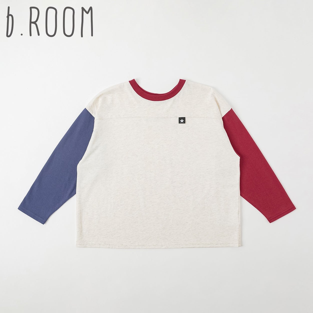 b.ROOM 名札がつけられる長袖Tシャツ キッズ 男の子 110cm-130cm(オートミール-120cm)