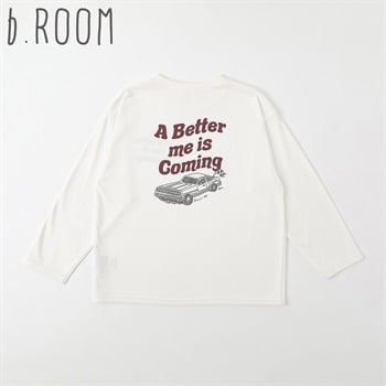 b.ROOM バッグプリントTシャツ キッズ 男の子 110cm-130cm(アイボリー-110cm)