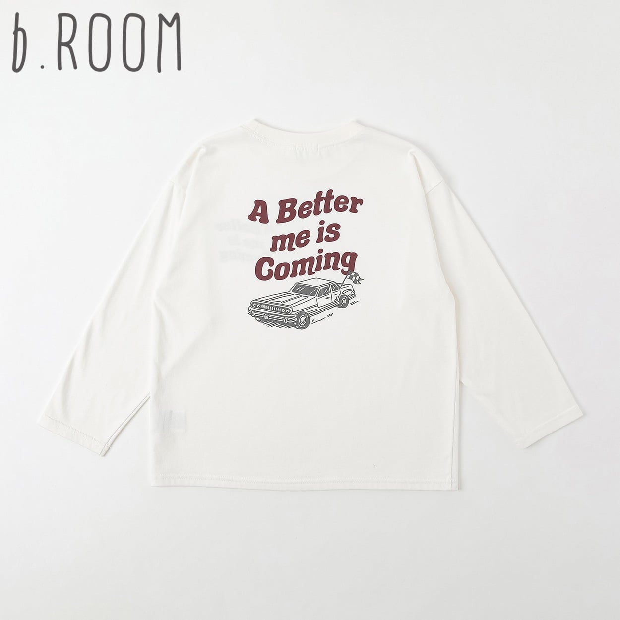 b.ROOM バッグプリントTシャツ キッズ 男の子 110cm-130cm(アイボリー-120cm)