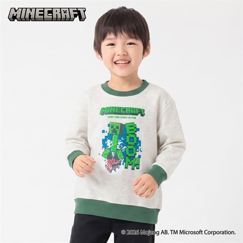 マインクラフト リブハイショクトレーナー キッズ 男の子 （110～130cm）(キナリ-110cm)