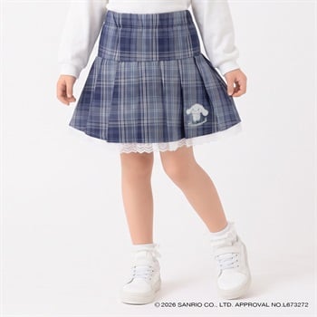 シナモロール チェックスカート キッズ 女の子 110cm-130cm(ネイビー-110cm)
