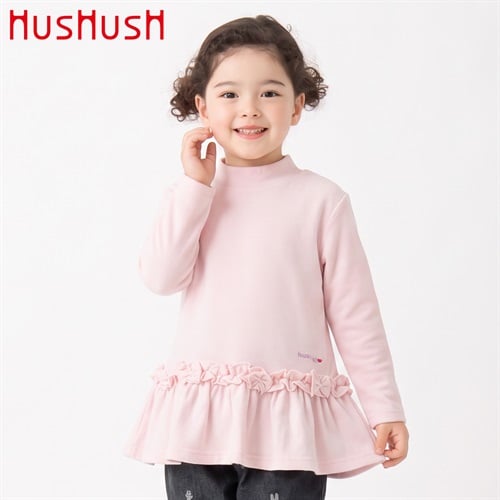 HusHusH(ハッシュアッシュ) ヘプラムトップス キッズ 女の子 100cm-130cm(ピンク-100cm)