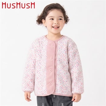 HusHusH(ハッシュアッシュ) ボアジャガードジャケット キッズ 女の子 100cm-130cm(ピンク-100cm)