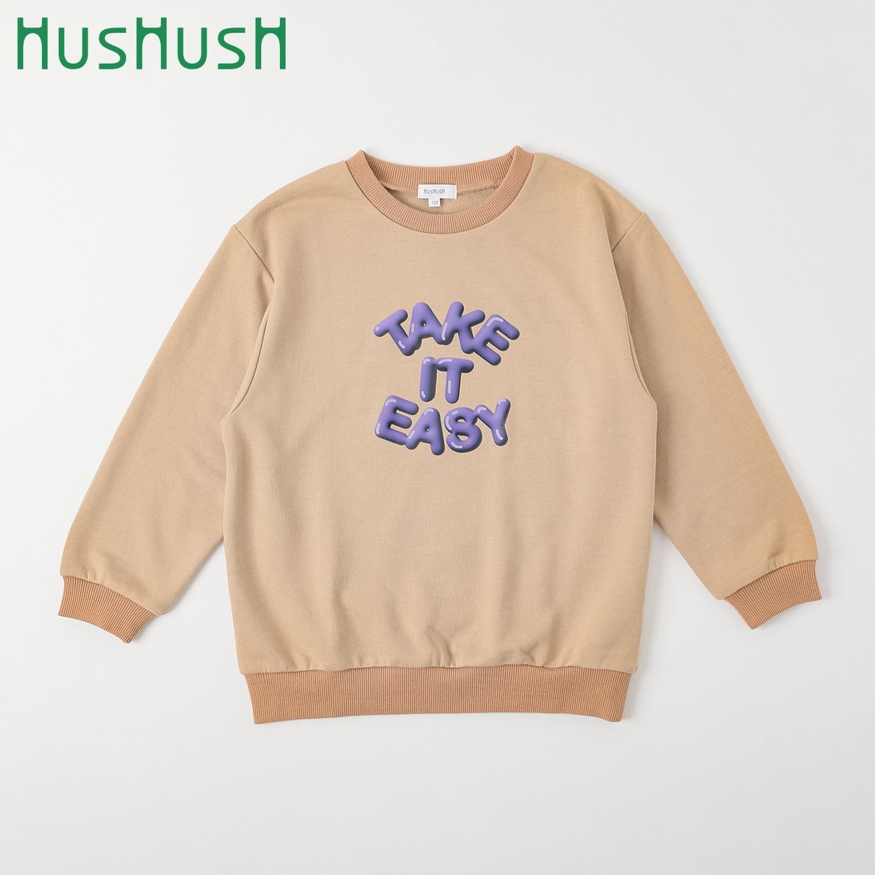HusHusH(ハッシュアッシュ) TAKE IT EASY スウェット キッズ 男の子 100cm-130cm(ベージュ-100cm)